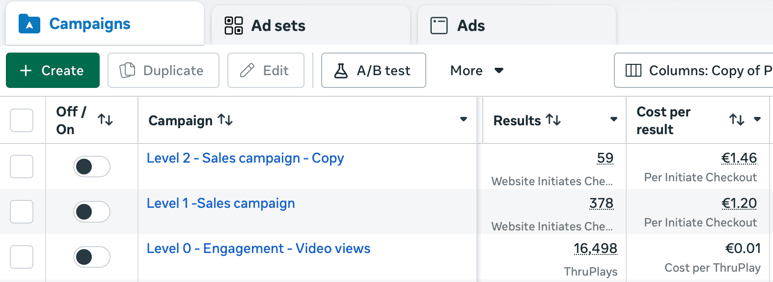 Meta Ads Manager results for Limerick Jazz Festival campaign